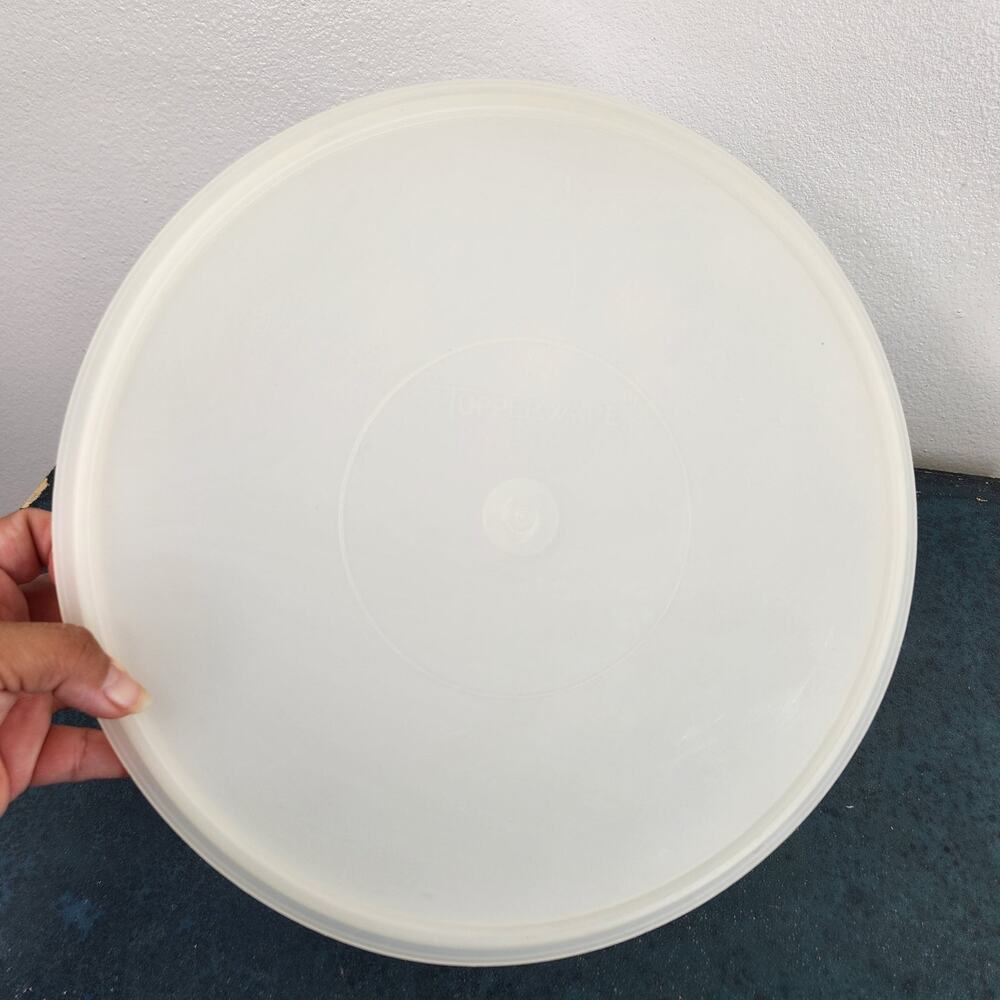 Vintage Tupperware 13” Round Pie Cupcake Cookie Container #242 & Lid #224